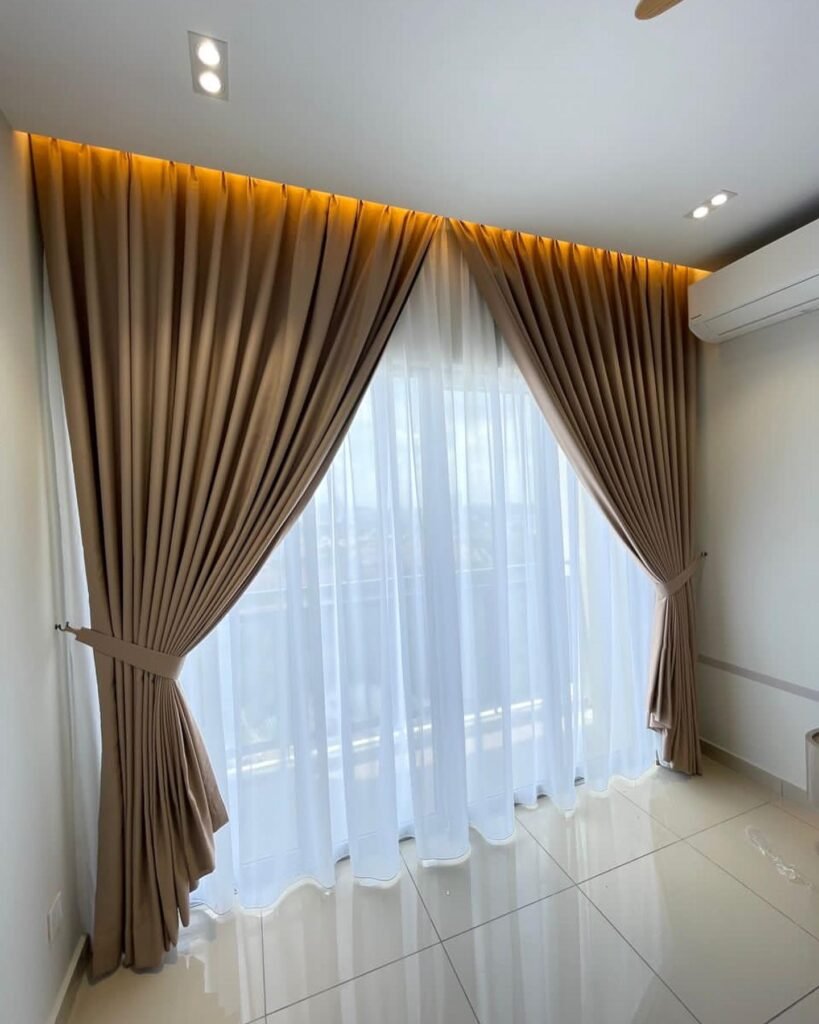 Sheer motorized curtains